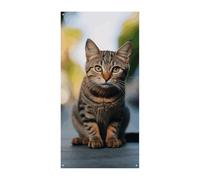 Brown Tabby Kitten Door Cover Banner Party Decor Forniture Portico Appeso Banner Personalizzazione Festone Per Vacanze Compleanno Giardino Prato
