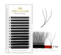 Brown YY, Extension per ciglia prefabbricate, spessore 0,07 mm, ciglia curvate C/D/LU, 8-15 mm, vassoio misto, ciglia morbide e volumizzanti, aspetto naturale, ciglia singole (nero, 3D-W-007-C-8-15 mm