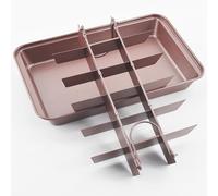 Brownie Pan Teglia, Produce 18 Brownies Pretagliati in Acciaio Al Carbonio, Acciaio Al Carbonio, Teglia Antiaderente per Cuocere Biscotti per Torte, 31,5 X 19,3 X 3,7 cm