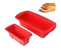 Brownies - Set di 2 stampi per pane in silicone (piccoli, grandi), antiaderenti per torte rettangolari, resistenti al calore, stampi da forno riutilizzabili per pane di carne fatti in casa, confezione