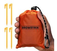 BROWNTREK Compact Picnic Blanket (60"x56") - Water Resistant, Packable, Lightweight Tarp for Hiking, Camping, Travel, Festivals