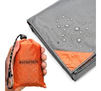 BROWNTREK Coperta tascabile da picnic compatta (152,4 x 142,2 cm), coperta da spiaggia a prova di sabbia/copertura impermeabile per il terreno. Coperta pieghevole per escursioni, campeggio, picnic,