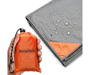 BROWNTREK Coperta tascabile da picnic compatta (152,4 x 142,2 cm), coperta da spiaggia a prova di sabbia/copertura impermeabile per il terreno. Coperta pieghevole per escursioni, campeggio, picnic,