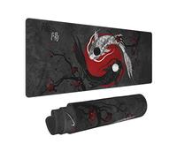 Browrrsson - Tappetino per mouse da gioco con arte giapponese Koi Fish tappetino per mouse con bordi cuciti estesi, tappetino per mouse grande, tappetino per scrivania personalizzato per ufficio, 80 x