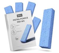 BROX® Pietra pomice WC Block - Pietra detergente blu (5 pezzi) - Pietra di pulizia miracolosa per bagno, cucina e cura dei piedi - Efficace rimozione di calcare e urina - Pumice Stone - Il numero 1