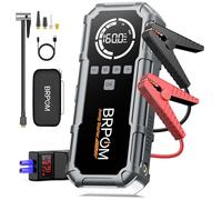 BRPOM Avviatore Batteria Auto con Compressore 160 PSI, 8000A 26800 mAh Avviatore Emergenza per Auto/Moto 12V（Tutti Gas 12L Diesel）Booster Avviamento 600LUMEN LED/Ricarica USB-C