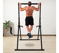 BRRIDE Barra per trazioni pieghevole Power Tower Dip Station Pull Up Bar regolabile in altezza per fitness, asta orizzontale fino a 200 kg, portata per casa, ginnastica, calistenica (nero e rosso)