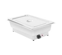 BRRIDE Chafing Dish elettrico in acciaio inox, 9 l, con regolatore di temperatura, 600 W, scaldavivande a buffet fino a 85°C, serbatoio elettrico per buffet catering party (1 vano, 9 L)