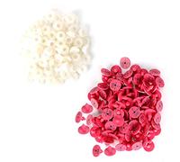 Brrnoo 100 Pezzi di qualità in Plastica di Plastica Etichetta per il Bestiame per Animali da Coniglio Marcatore per Cani, Tag Auricolare Rotondo, Leggero e Durevole da Usare, con Design (Rosa rossa)
