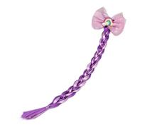 Brrnoo 2 Estensioni per Capelli con Trecce Colorate per Ragazze, con Fascia per Capelli, Decorazione con Fiocco per Feste in Costume per lo Styling dei Bambini (PURPLE)