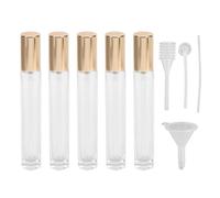 Brrnoo 5 Flaconi Spray per Profumo 10ml Bottiglie Campione Ricaricabili in Vetro Trasparente con Nebulizzazione Fine Atomizzatore di Profumo con Strumenti di Riempimento per Oli