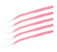 BRRNOO 5 Pezzi Nelle Estensioni dei Capelli per Parrucchino Dritto Colorato Estensioni dei Capelli Sintetici per Feste Cosplay con Lunghezza 55 Cm Facile Pettinare (rosa chiaro)