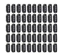 Brrnoo 50 Pezzi di Fermagli per Parrucche in Metallo a Forma di U in Acciaio Inossidabile con 6 Denti, Fermagli per Extension per Capelli, con Silicone per Extension per Capelli