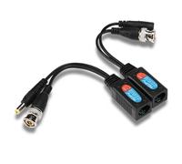 Brrnoo Adattatore di Coassiale all'Adattatore Ethernet, Ricetrasmettitore Balun Coassiale Agli Adattatori Ethernet Coax to Balun Video Power Coppia