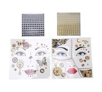 Brrnoo Adesivi per il Viso Steampunk Decalcomanie per il Viso Steampunk Stile Punk Microblading Temporaneo Materiale Sottile Traspirante con Fogli Flash per Feste in Costume