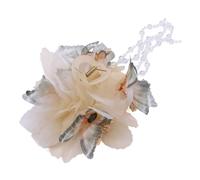 Brrnoo Artiglio per Capelli Floreale Bianco Elegante Nappa per Donne e Ragazze