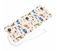 BRRNOO Astuccio per Matite con Motivo Animale Astuccio Portatile Arrotolabile per Matite Organizer per Pennelli per Studenti Artisti Materiale Scolastico Materiale Artistico (36 buche)