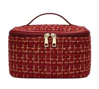 Brrnoo Borsa per il Trucco, Beauty Case da Viaggio, Pochette Cosmetica [Marca] Grande capacità, Poliestere, Elegante, Estetica, Doppia Cerniera, Organizer Leggero per Riporre Oggetti per (Rosso