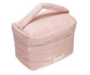 BRRNOO Borsa per il Trucco Viaggio in Tessuto Premium Down con Grande Apertura per un Facile Accesso, Borsa per L'organizzatore Cosmetico a Prova di Ammortizzatore, Borsa Toeletta (PINK)