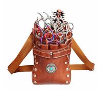 BRRNOO Borsa per Stilista, Borsa per Accessori Parrucchiere con Comodo Organizzatore Multifunzionale Elegante per Forbici Parrucchiere per Pelle PU Facile Pulire 5 Colori (Caffè)