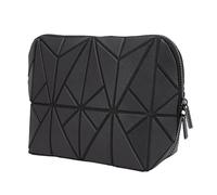 BRRNOO Borsa per Trucchi Terra, Organizer Pieghevole per Cosmetici Viaggio con Base Rigida e Divisori Rimovibili, Esterno in Nylon Impermeabile per Routine di Bellezza Efficienti (BLACK)