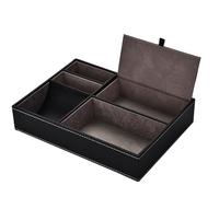 Brrnoo Box di Stoccaggio Desktop in Pelle PU Alla Moda e Unica, Design della Partizione, Salvamento Spaziale, Adatto per Ufficio, Uso Domestico, Ottimo per Telefono, Occhiali, Monete,