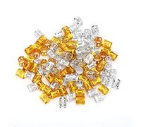 Brrnoo Cappellino per Capelli Regolabili, Facile Usare e Strumento di Decorazione dei Capelli Unici, Confezione di Perle 50/100, più Opzioni di Colore, Realizzate in Alluminio, (Oro 50g + argento