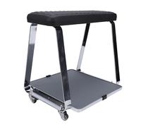 BRRNOO Carrello per Cuscino in Memory Foam Poggiapiedi per Pedicure con Vassoio con Ruote Gambe in Acciaio Inossidabile Nero