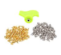 BRRNOO Chiodi per Pista Chiodi per Pista da 1/4" per Scarpe da da 1/4" per da 6,35 Mm a Piramide in Acciaio Legato Presa Forte 100 Pezzi con Chiave per (Oro argento)