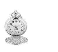 Brrnoo Ciondolo per Orologio da Tasca Liscio Al Quarzo con Catena in Lega con Catena, Orologio da Tasca Analogico Classico per Halloween, Natale, Matrimonio, Ringraziamento, (Catena sottile argento