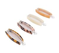 Brrnoo Clip a Banana per Capelli, Pettine Fermacoda per Capelli Spessi, Motivo Leopardato e Tinta Unita, Design Che Non Lascia Segni, for Ricci e Uso Quotidiano Donna (Set 4 pezzi)