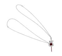 Brrnoo Collana con Coppia di Spade Dell'amore, Cuore e Ciondolo con Accenti di Smalto Rosso per il Regalo di San di Anniversario (18.00)