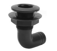 Brrnoo Connettore del Tubo di Scarico Scafo a 90 °, Bianco, per Barche Yacht, Realizzato in Plastica in Nylon, Facile Installare e Utilizzare, Durevole con Un Design di Tenuta (Black)