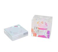 BRRNOO Contenitore per il Lavaggio dei Pennelli per Nail Art in Vetro Dappen 4 Cm con Coperchio Sicuro per Salone Domestico e Uso Professionale (Quadrato)