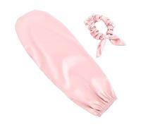 BRRNOO Cuffia per Dormire 2 in 1, Cuffia per Dormire con Elastico Elastico, vestibilità Universale per Capelli Lunghi e Ricci, Elastici per Capelli in Seta Artificiale Rosa