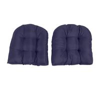 Brrnoo Cuscini per Sedie da Giardino Trapuntati a Forma di U 18,9x18,9 Pollici Set di 2 Cuscini per Sedili in Poliestere Resistenti All'acqua per Mobili da Giardino per Interni Ed (blu navy)