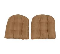 Brrnoo Cuscini per Sedie da Giardino Trapuntati a Forma di U 18,9x18,9 Pollici Set di 2 Cuscini per Sedili in Poliestere Resistenti All'acqua per Mobili da Giardino per Interni Ed (Colore caffè