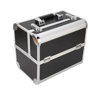 BRRNOO Custodia per Trucco Portatile, Custodia per Cosmetici Multistrato di Grandi Dimensioni con Design a Strati, per Tatuaggi per Nail Art di Parrucchieri di Bellezza (BLACK)