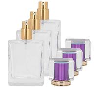 Brrnoo Dispenser per Atomizzatore di Profumo in Vetro Ricaricabile 50 Ml Flacone Spray per Nebulizzazione Fine per Profumo di Trucco Liquido con un Bellissimo Design Decorativo (PURPLE)