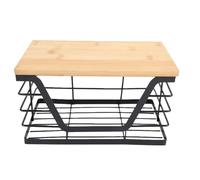 Brrnoo Dispenser per Sacchetti della Spazzatura a Parete Porta Sacchetti della Spazzatura Dispenser per della Copertura in Legno Acciaio (Piccolo: 25x14x14,9 cm/9,84x5,51x5,86 pollici)