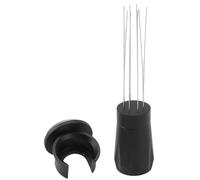 BRRNOO Distributore di Aghi per caffè, Strumento di Distribuzione del caffè Tamper per Agitazione del in Acciaio Inossidabile Lega di Alluminio Nera Antiaderente per la Preparazione del