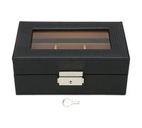 Brrnoo Elegante Espositore per Orologio con 3 Slot, Chiudibile a Chiave, Antipolvere, Lastra di Vetro, Materiale Premium, Grande capacità, Blocco di Sicurezza, Bellissimi Regali,