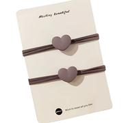 BRRNOO Fermacoda Elastica per Capelli, Fermaglio per Coda di Cavallo, Fascia Elastica per Capelli a Forma di Cuore, Antiscivolo, con Elastico in Resina, per Donne, Tutti i (cuore d'amore grigio fumo)