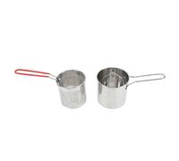Brrnoo Friggitrice Compatta Giapponese in Acciaio Inossidabile con Cestello Filtrante e Coperchio, Pentola Portatile per il Risparmio dell'olio, per Uso Domestico Ed Esterno (Set da 4 pezzi: