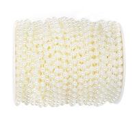 BRRNOO GHIRLANDA DI PERLINE DI PERLE FALSE ROTONDA FAI DA TE DECORAZIONE ARTIGIANALE ROTOLO DA 25 METRI PER FESTA DI MATRIMONIO (Beige)