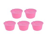 BRRNOO Il Set di Capsule di caffè Riutilizzabili per Macchine Include 5 caffè e Cucchiai in Acciaio Inossidabile per l'uso in Casa (PINK)