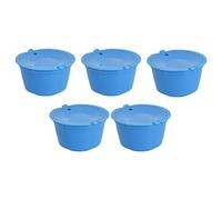 BRRNOO Il Set di Capsule di caffè Riutilizzabili per Macchine Include 5 caffè e Cucchiai in Acciaio Inossidabile per l'uso in Casa (BLUE)