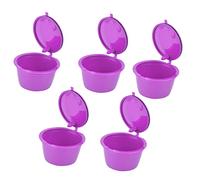 BRRNOO Il Set di Capsule di caffè Riutilizzabili per Macchine Include 5 caffè e Cucchiai in Acciaio Inossidabile per l'uso in Casa (Viola)