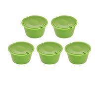 BRRNOO Il Set di Capsule di caffè Riutilizzabili per Macchine Include 5 caffè e Cucchiai in Acciaio Inossidabile per l'uso in Casa (GREEN)