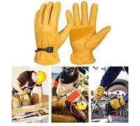 Brrnoo Indossa Resistente, Anti -slip, da Giardinaggio Regolabili Funco di Vacca in Fatea, Morbidi e Confortevoli, Adatti per la Guida in Moto, il Giardinaggio, la Riparazione (L)
